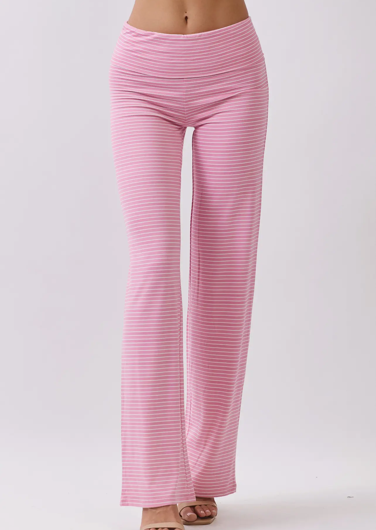 posie wide leg pant - pink stripe