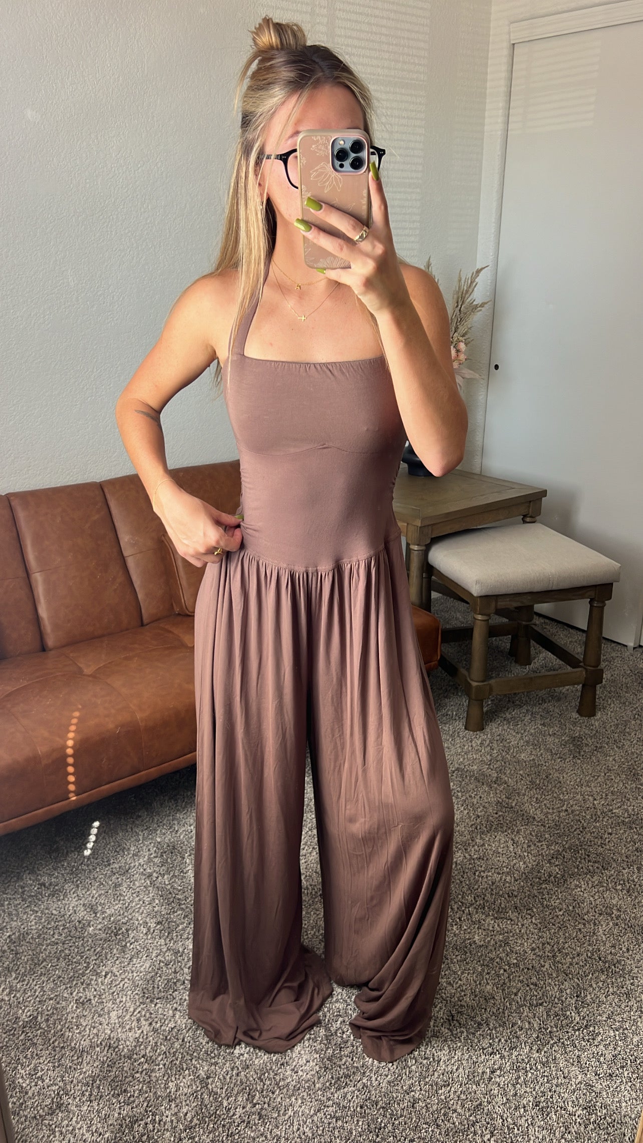 tawny jumpsuit - brown
