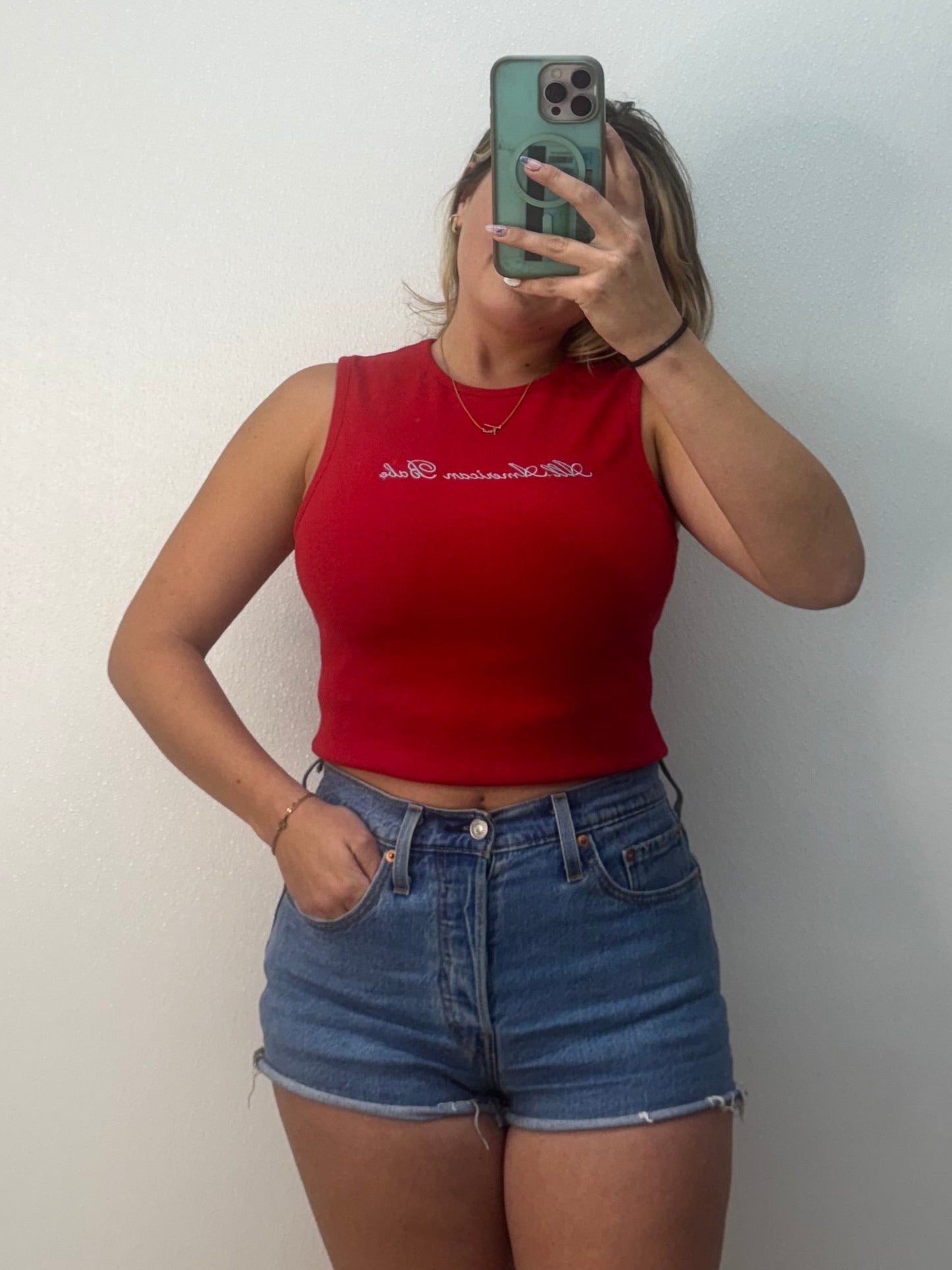 all american babe tank - red