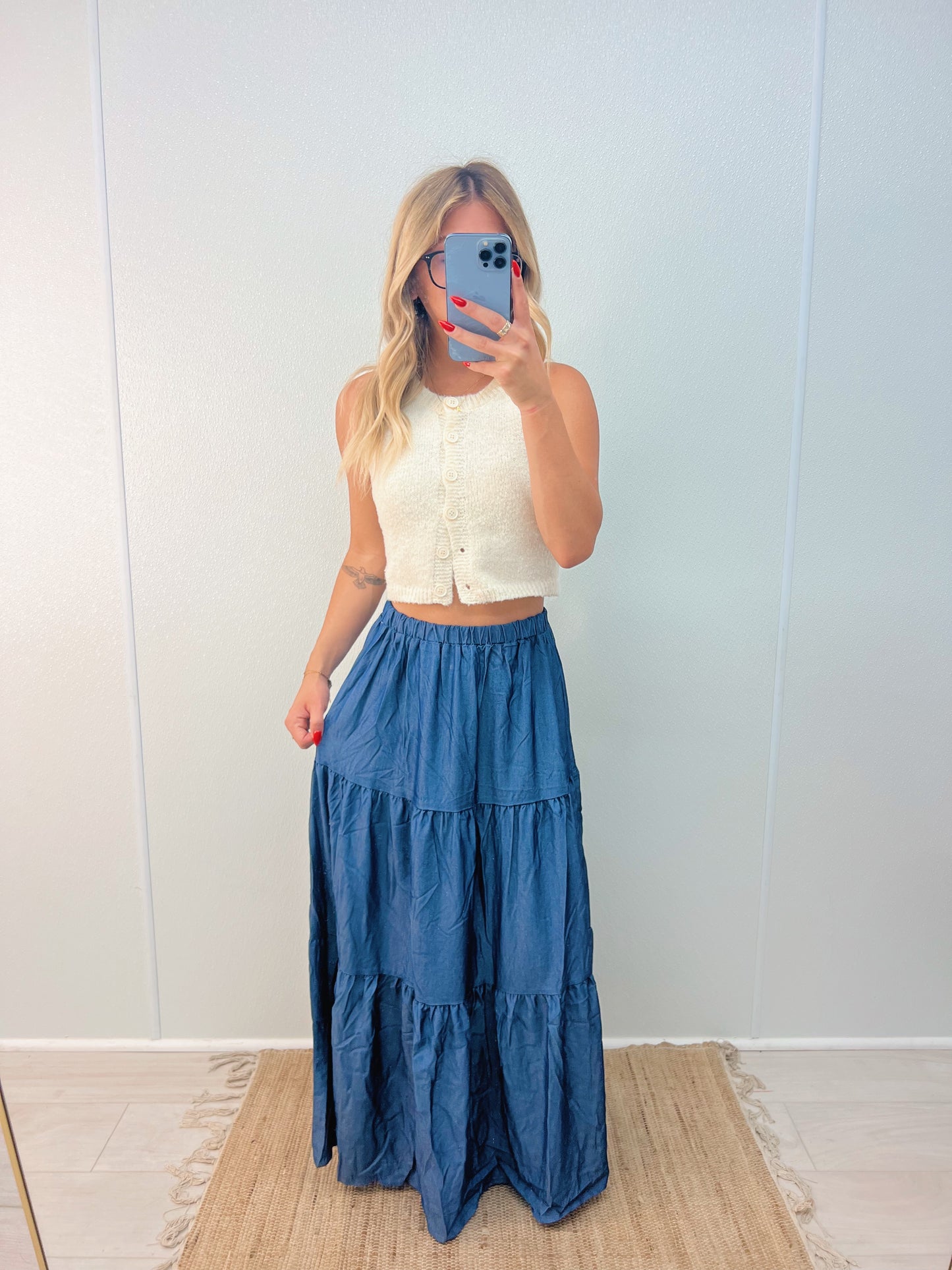 grayce tiered maxi skirt