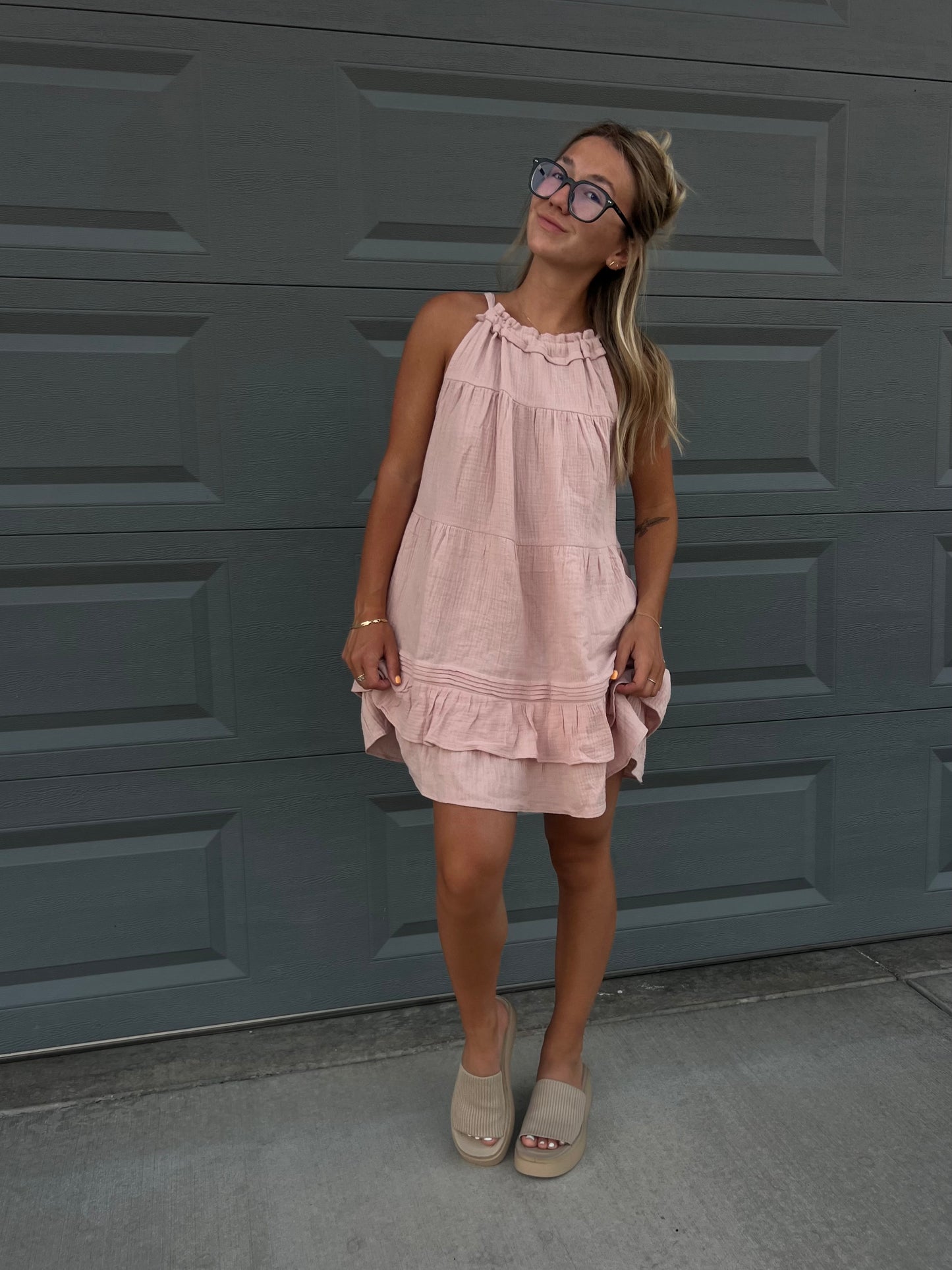 logan mini dress - blush
