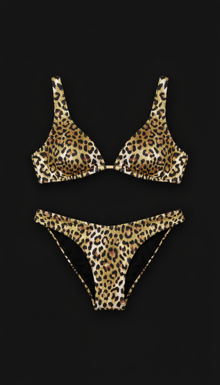 Savannah Gold Metallic Animal Print Bikini