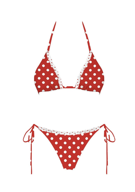 eden bikini - red polka dots