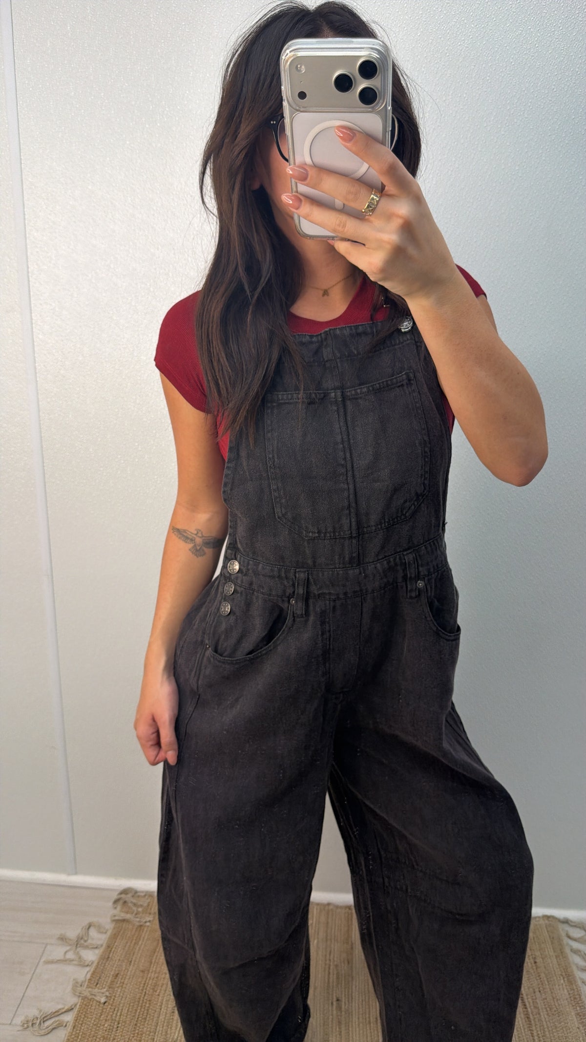 vintage washed overalls