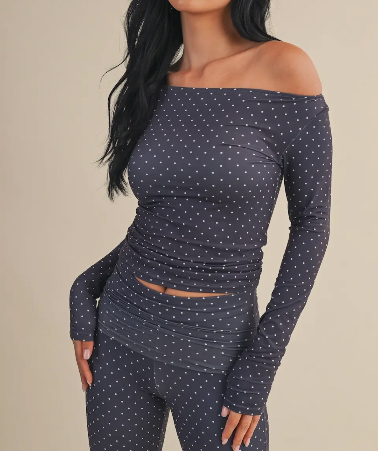 jules longsleeve - navy polka