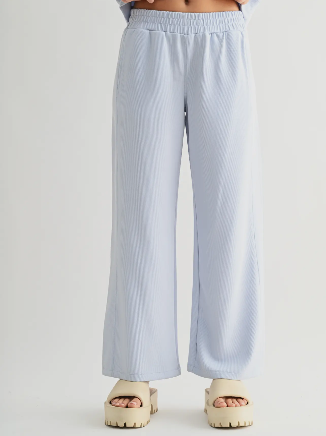 dane ribbed pant - icy blue