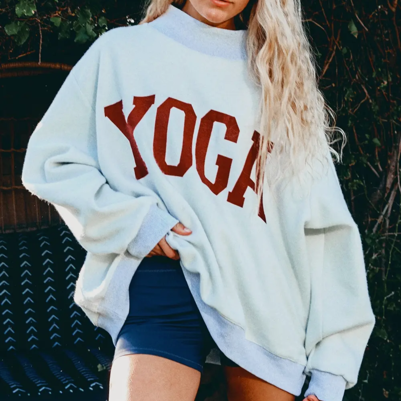 pilates mock neck