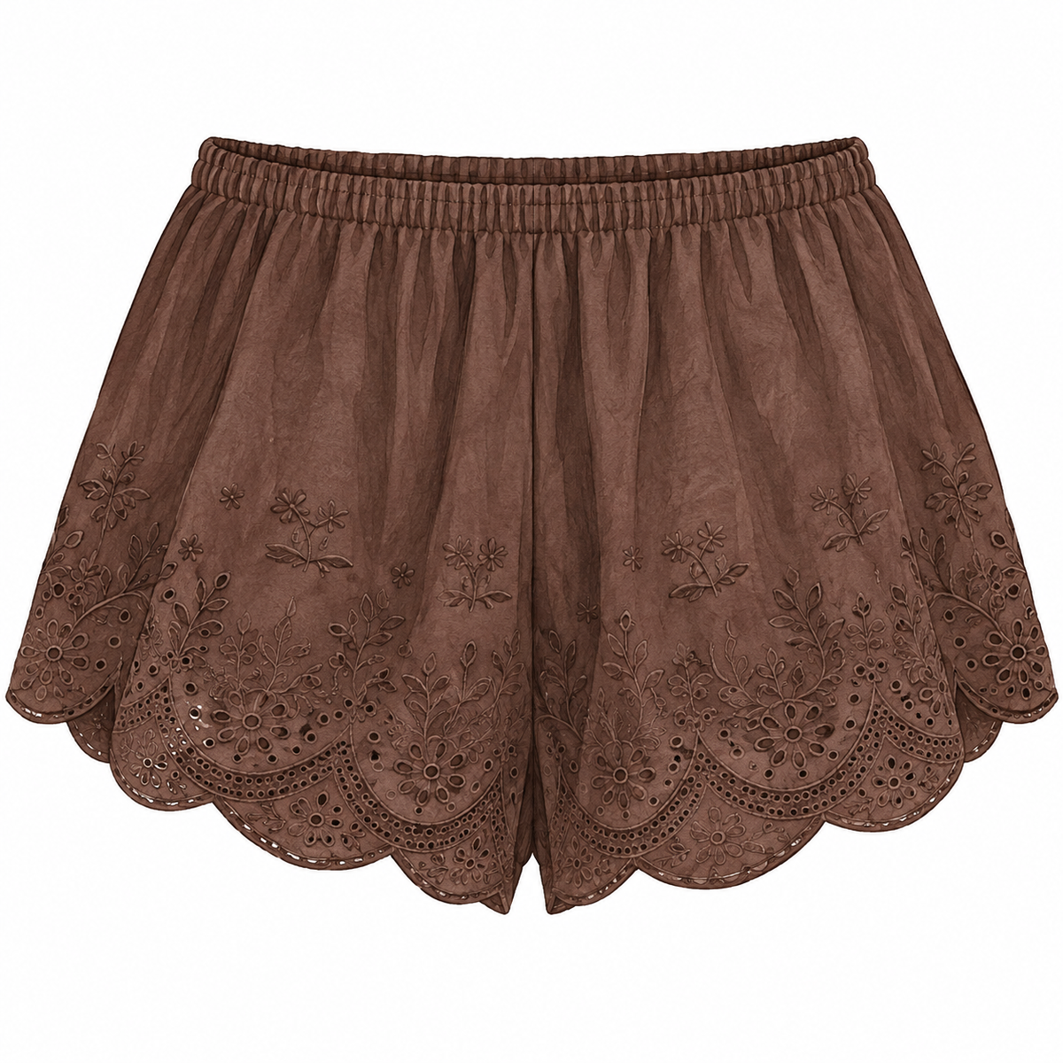 mocha eyelet shorts