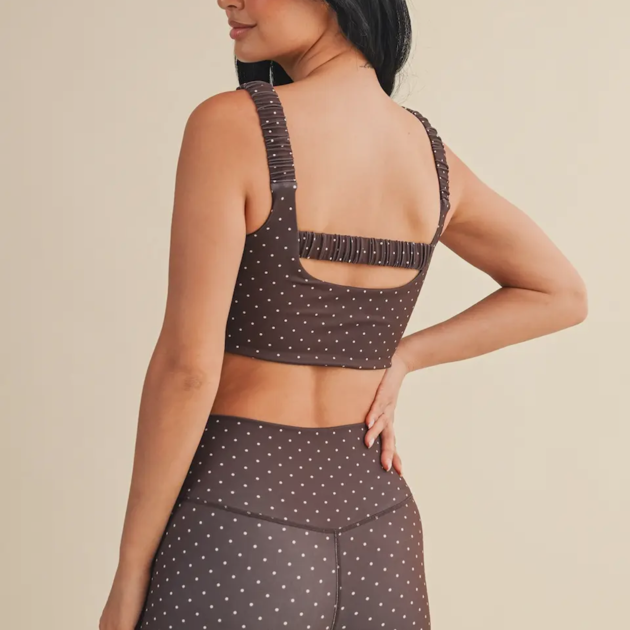 jack sports bra - brown polka