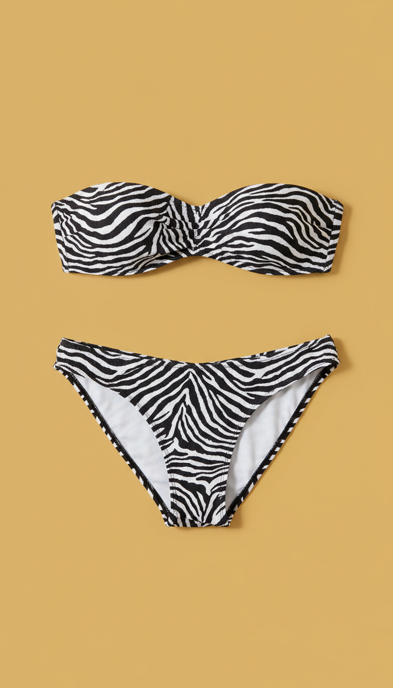 Zebra Print Bandeau Bikini