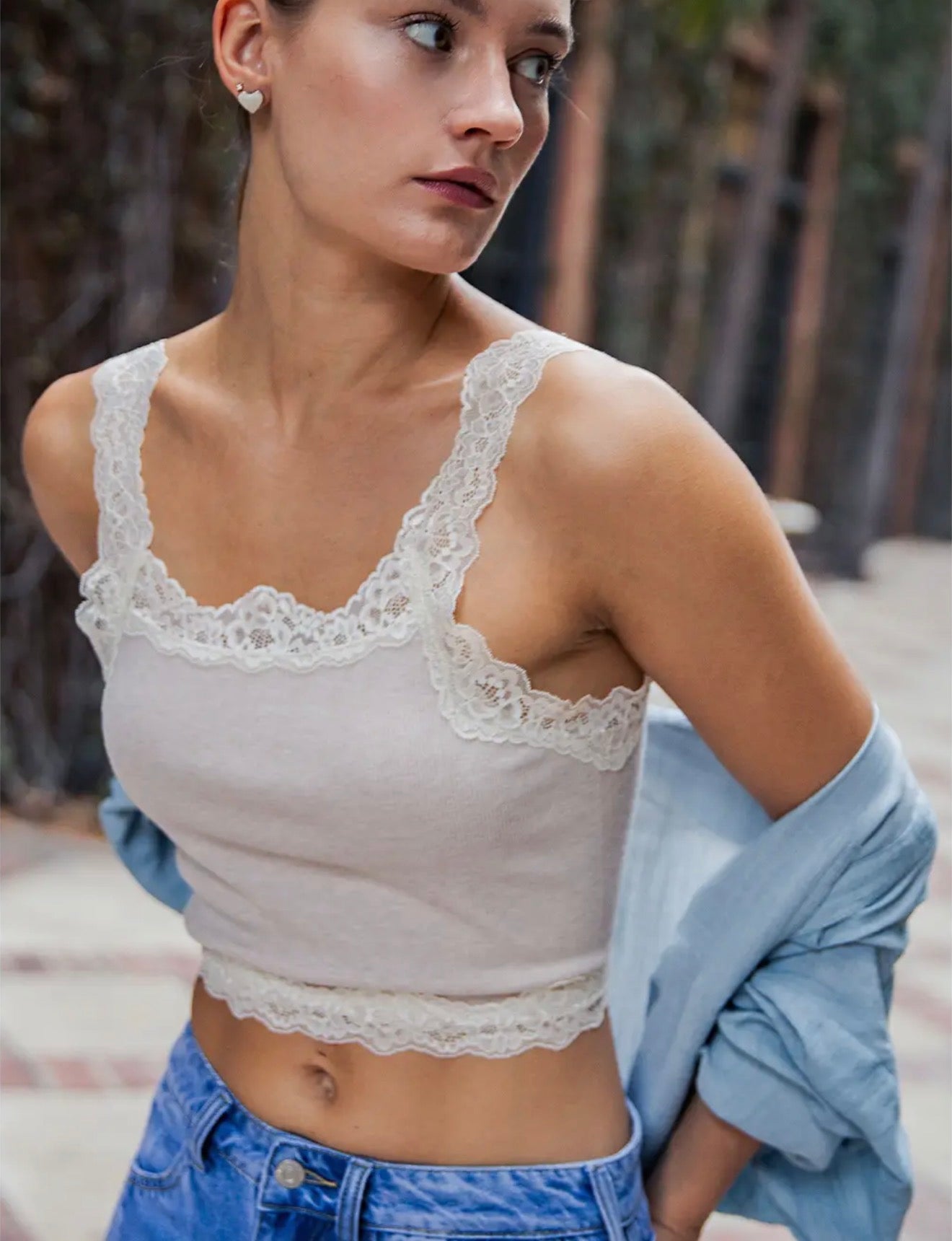sand lace tank