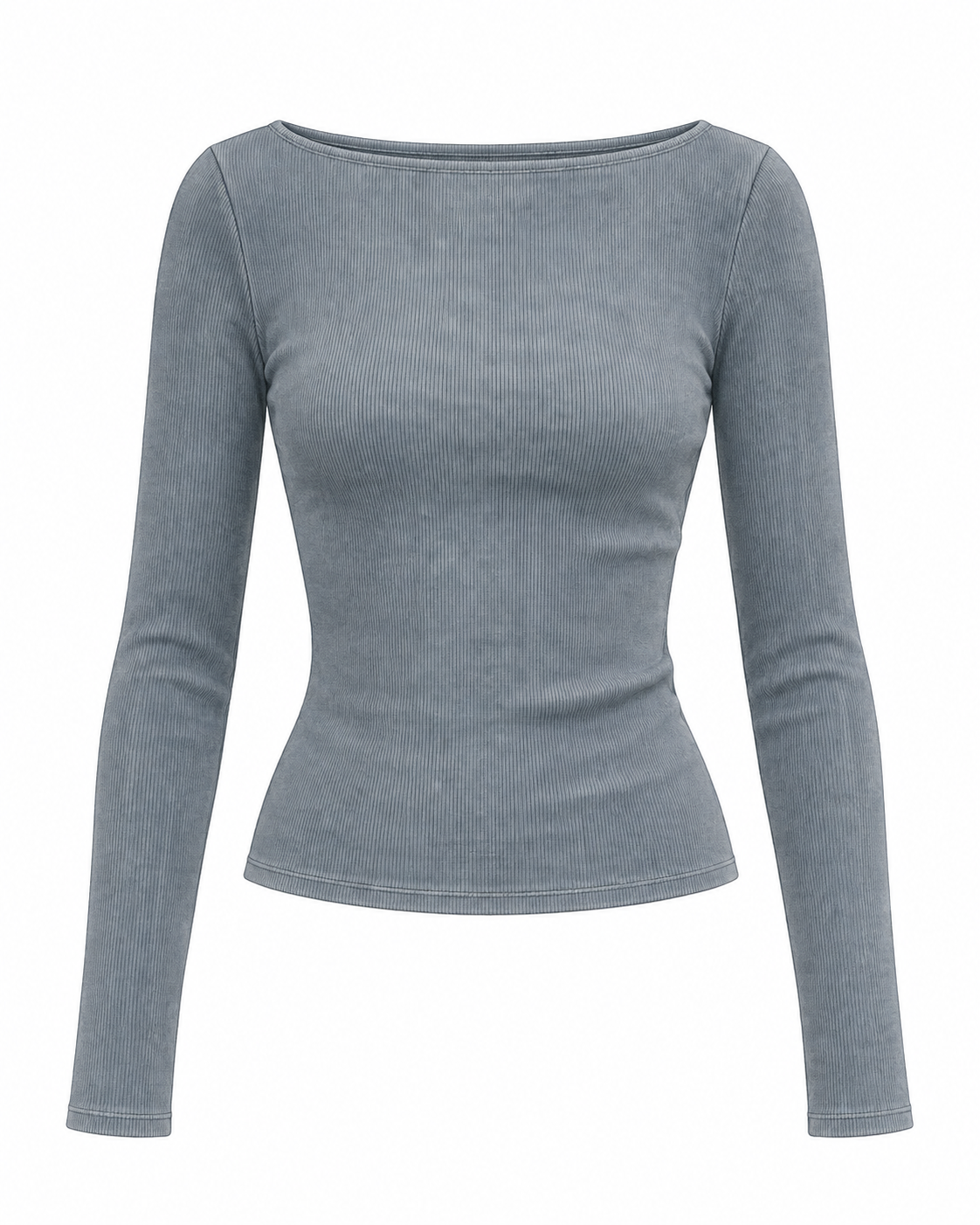 boat neck longsleeve - ash blue