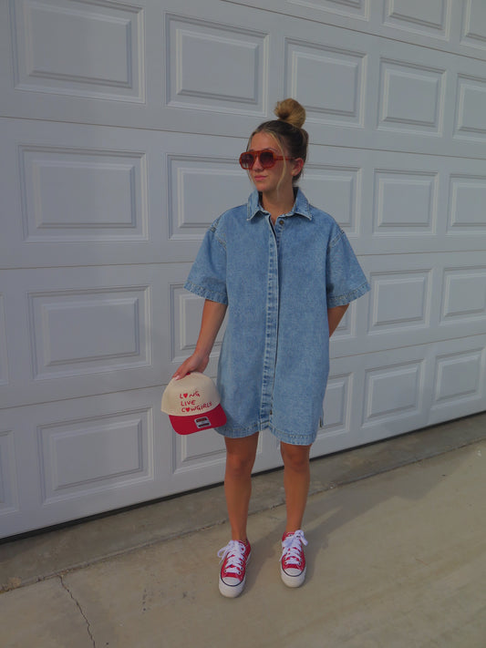 indie denim dress