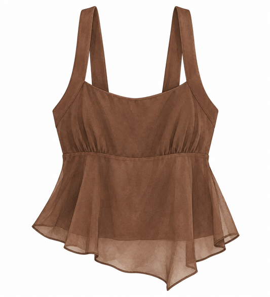 chiffon open back tank