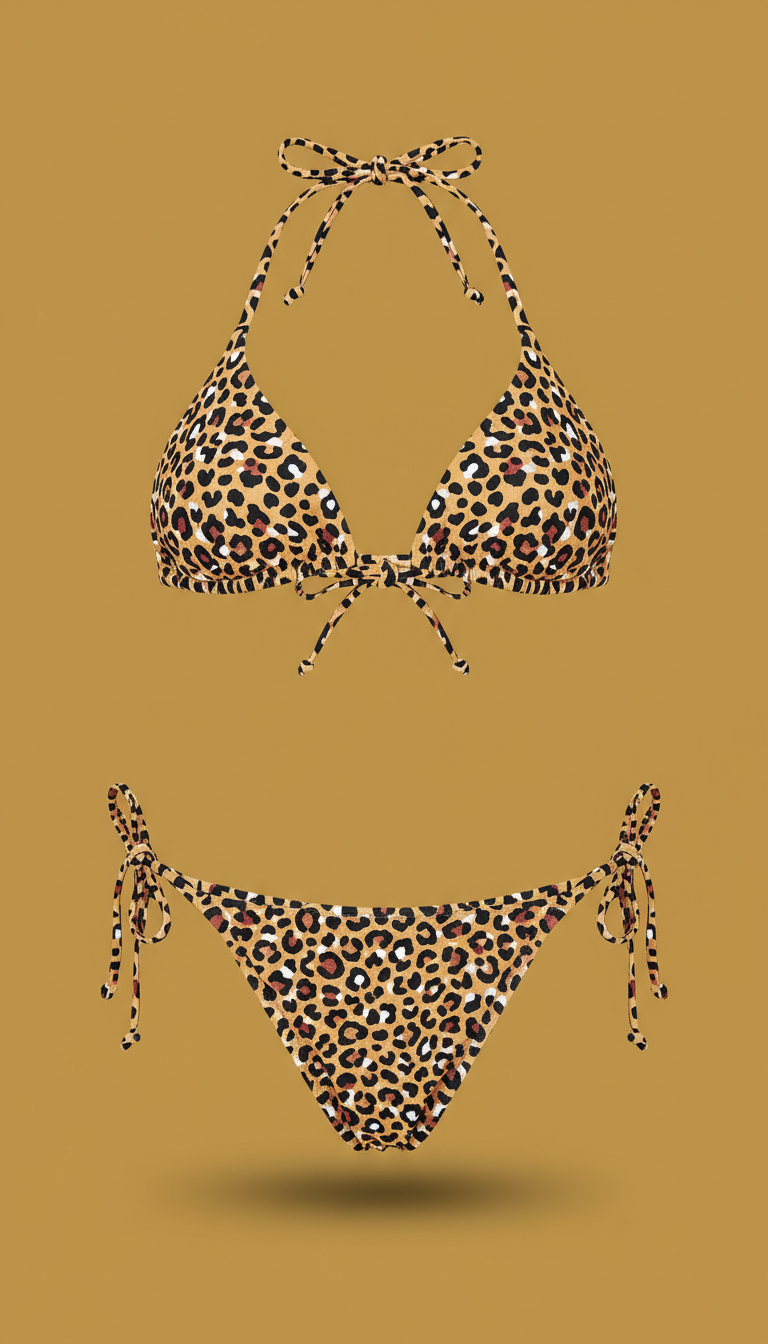 Cheetah Print Triangle Bikini