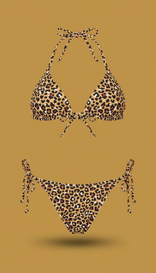 Cheetah Print Triangle Bikini