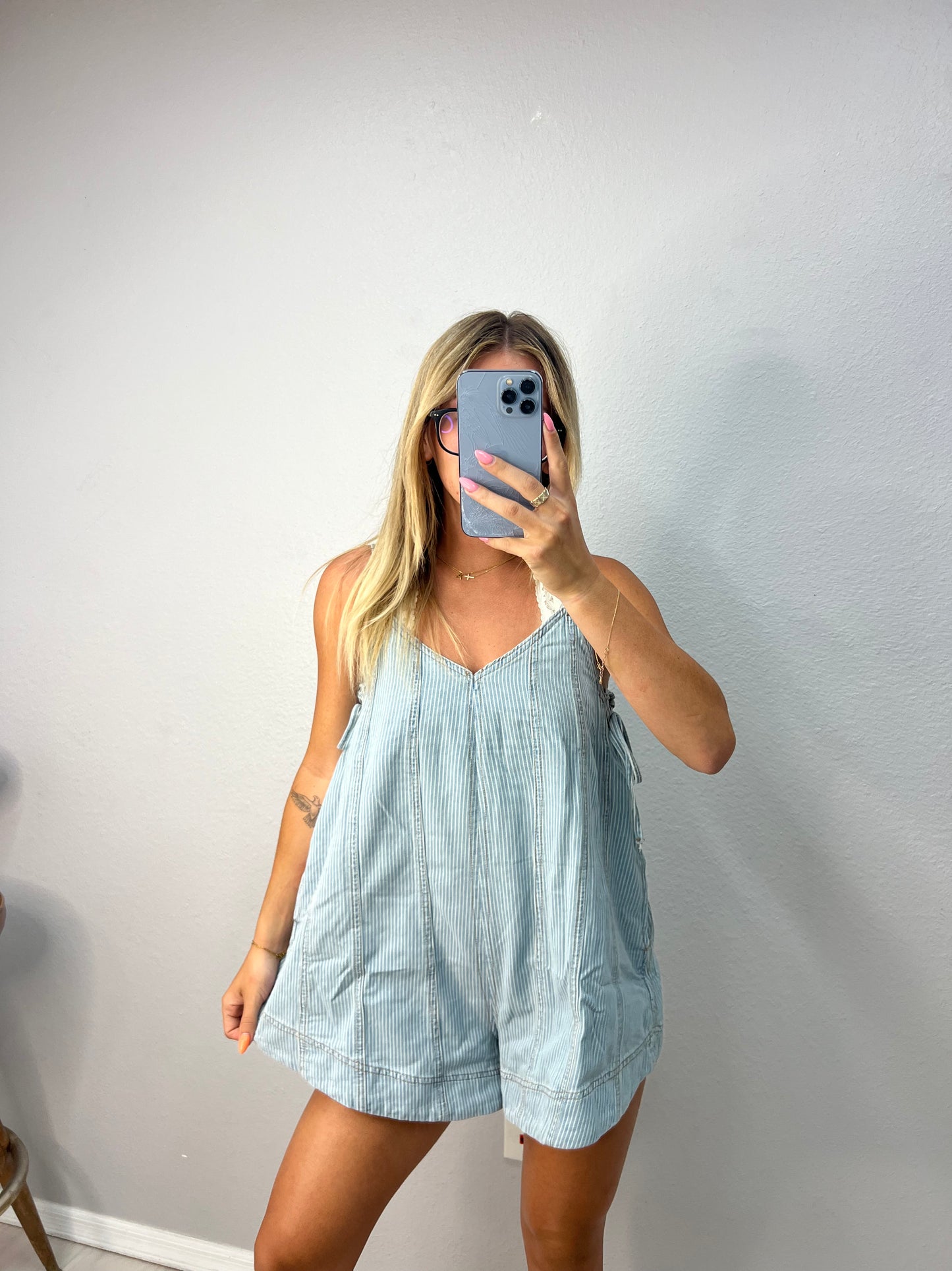 cory denim romper