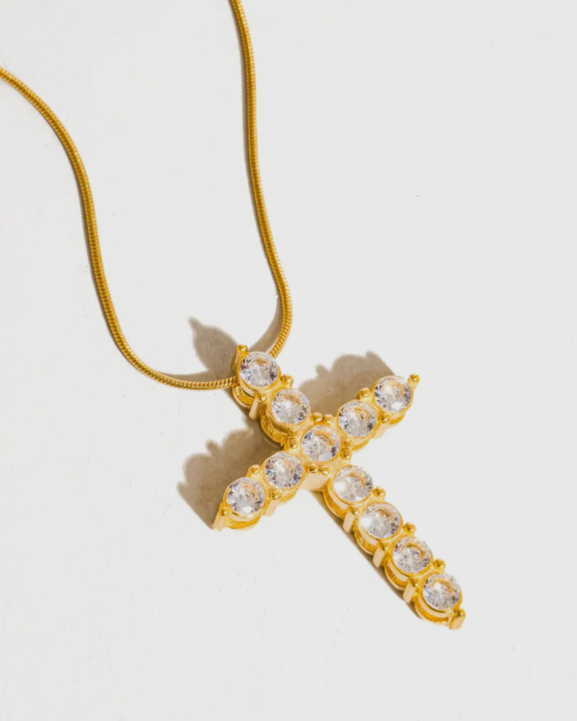 grayce cross necklace 18k gold non tarnish