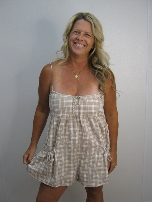 plaid romper
