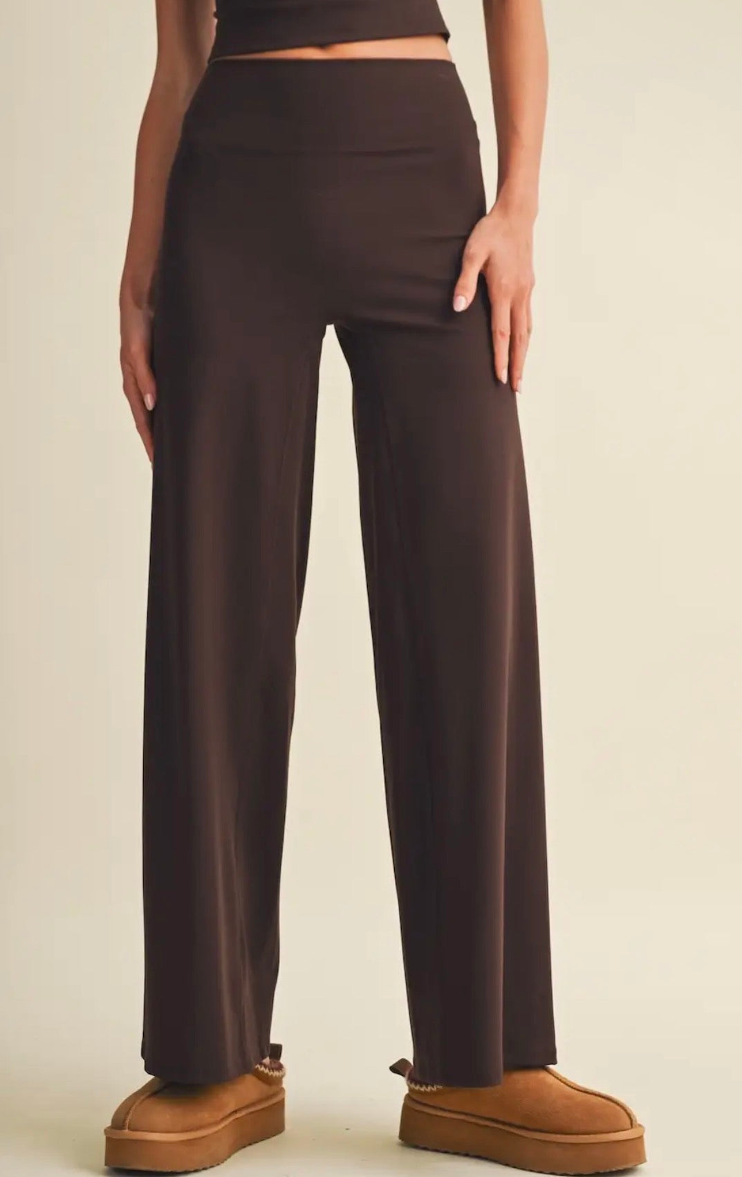 rylin wide leg pant - chocolate