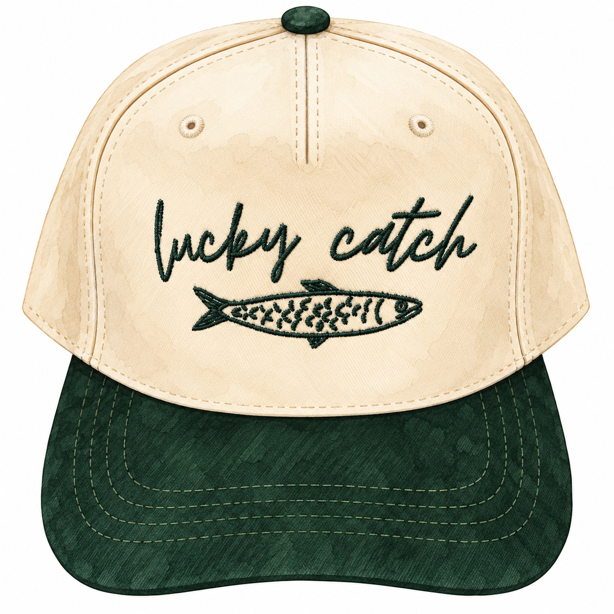 lucky catch trucker - green
