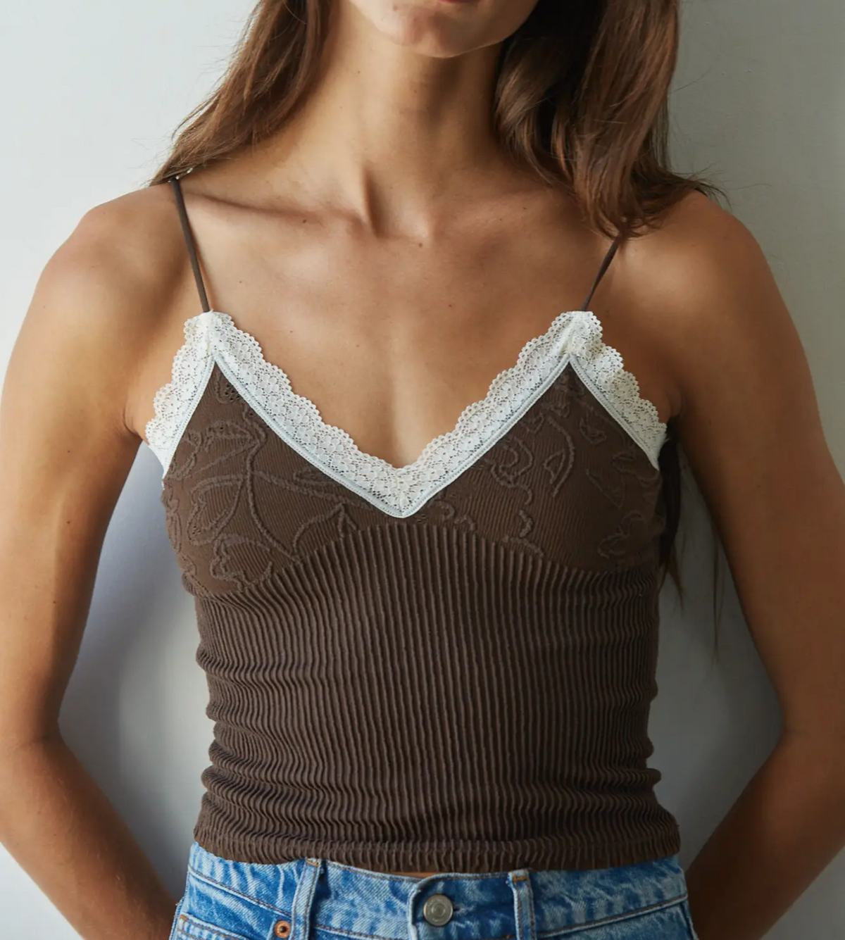 hot chocolate lace tank