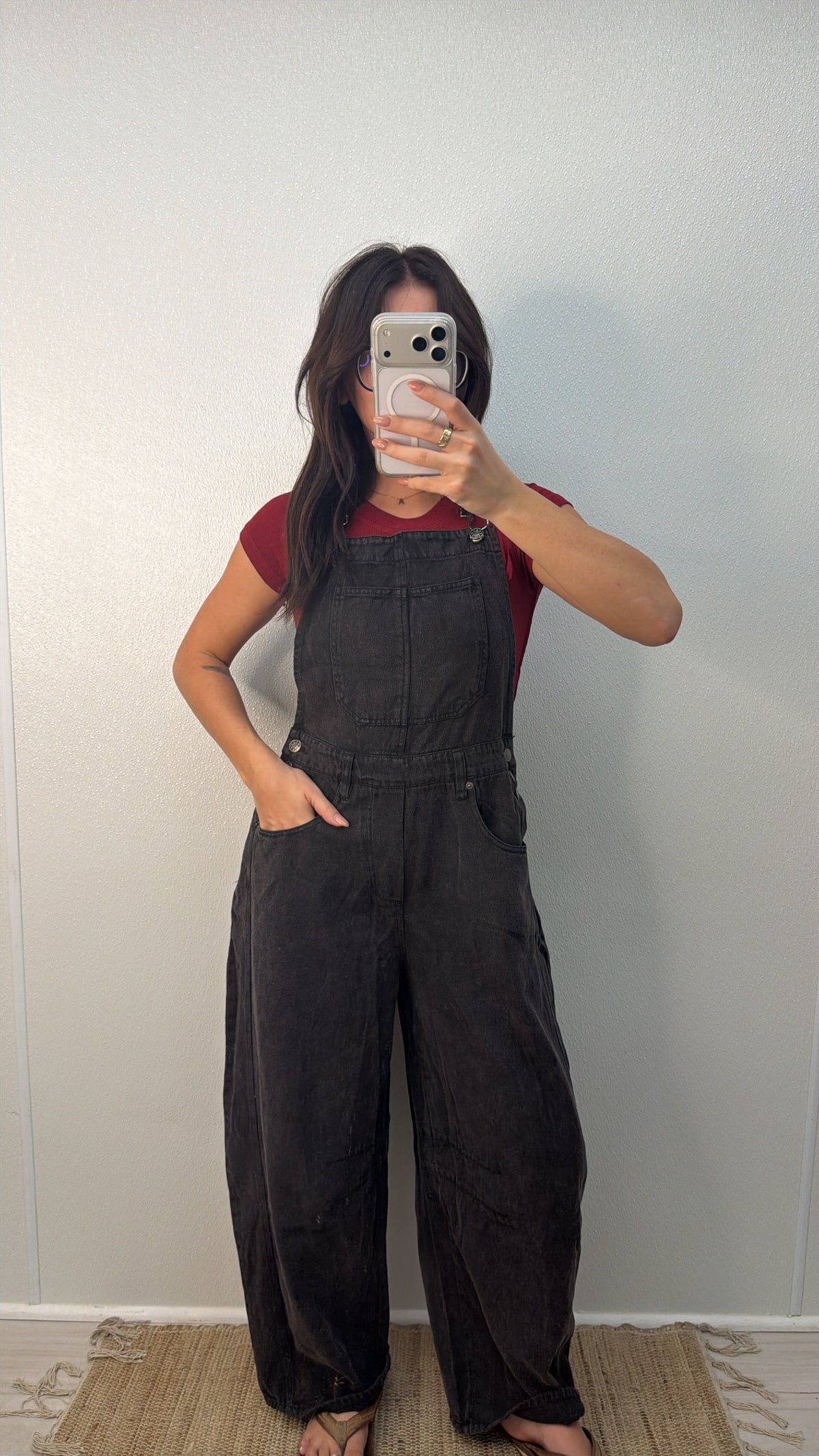 vintage washed overalls