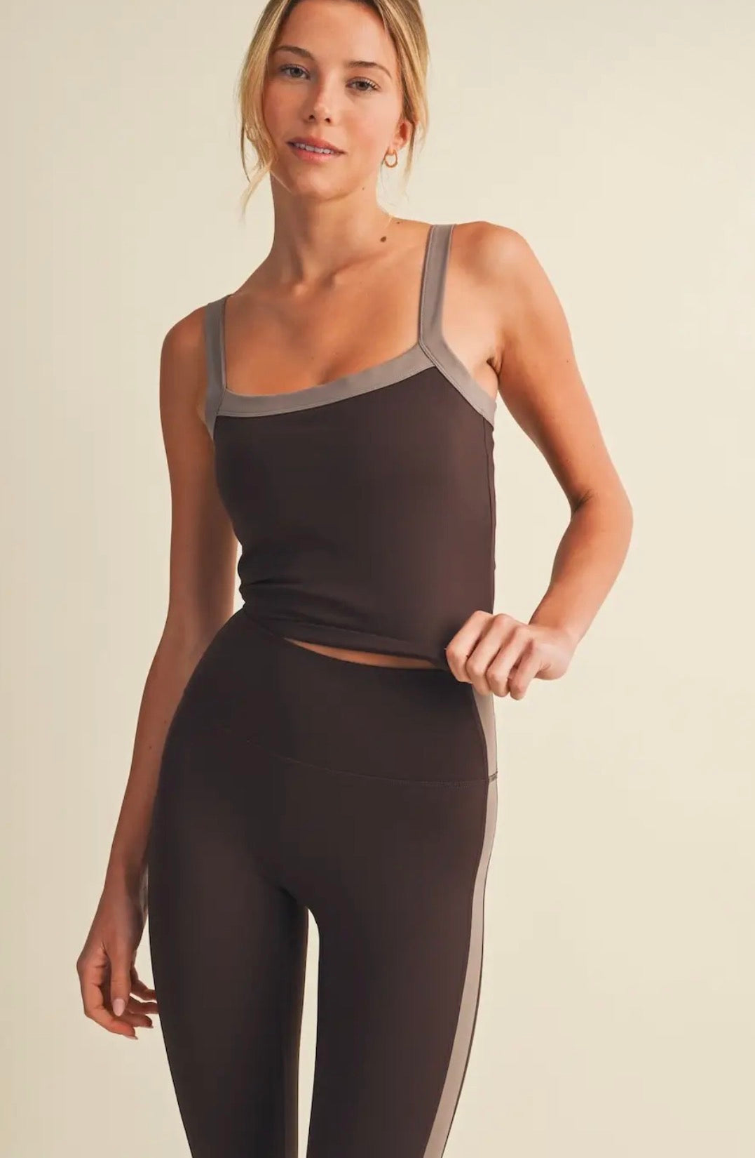 chocolate truffle contrast tank