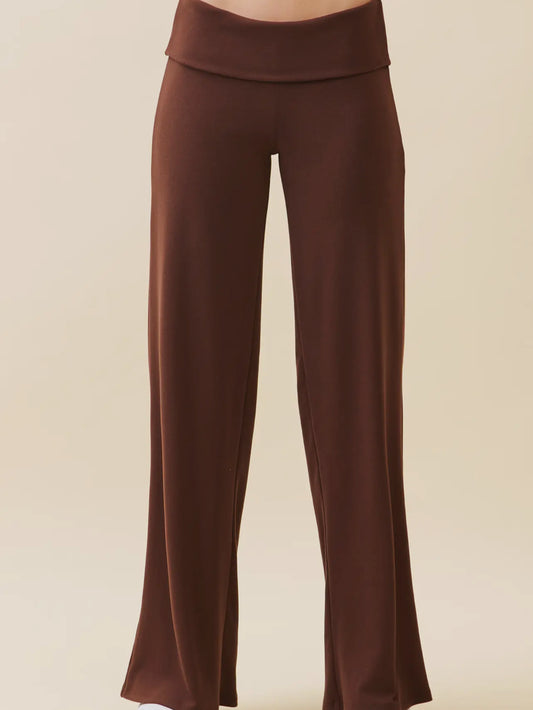 posie wide leg pant - brown