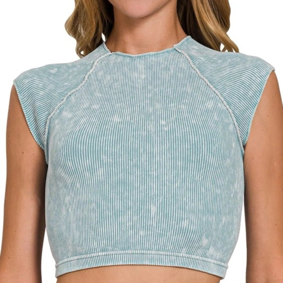 carri seamless tee - ash teal