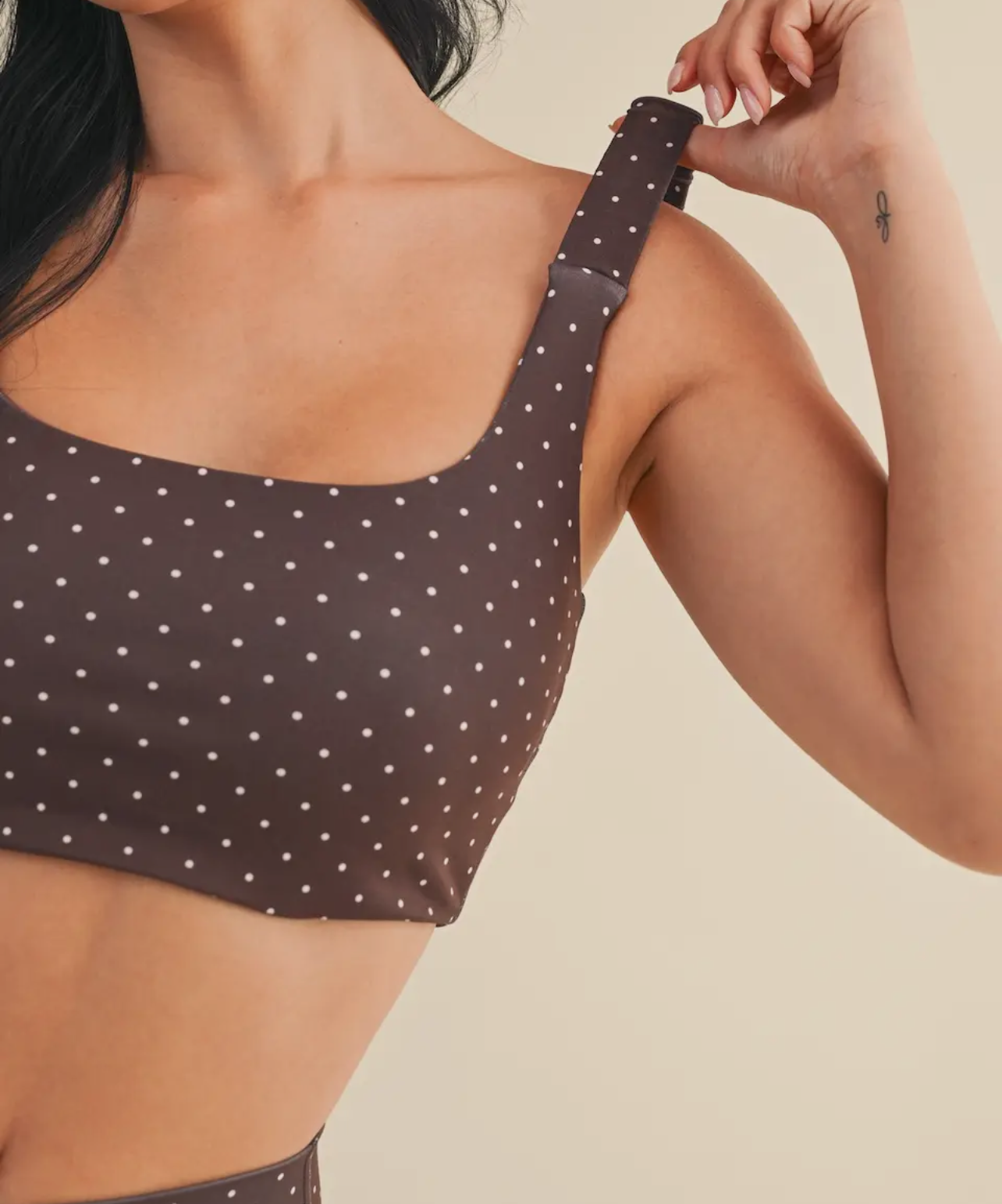 jack sports bra - brown polka