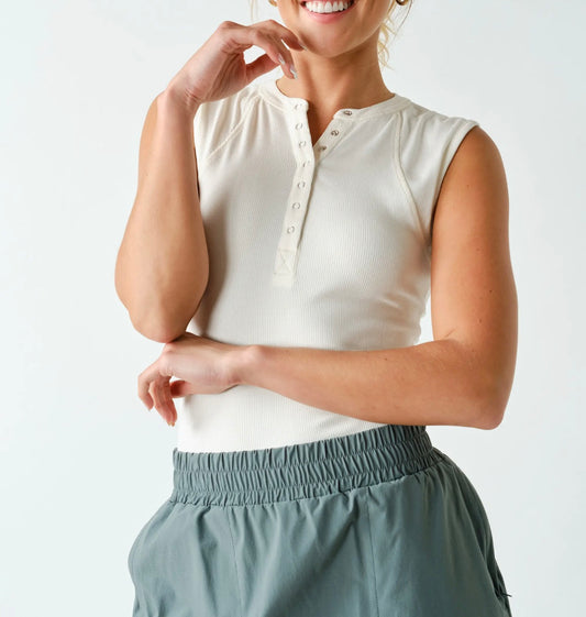 button down tee - natural