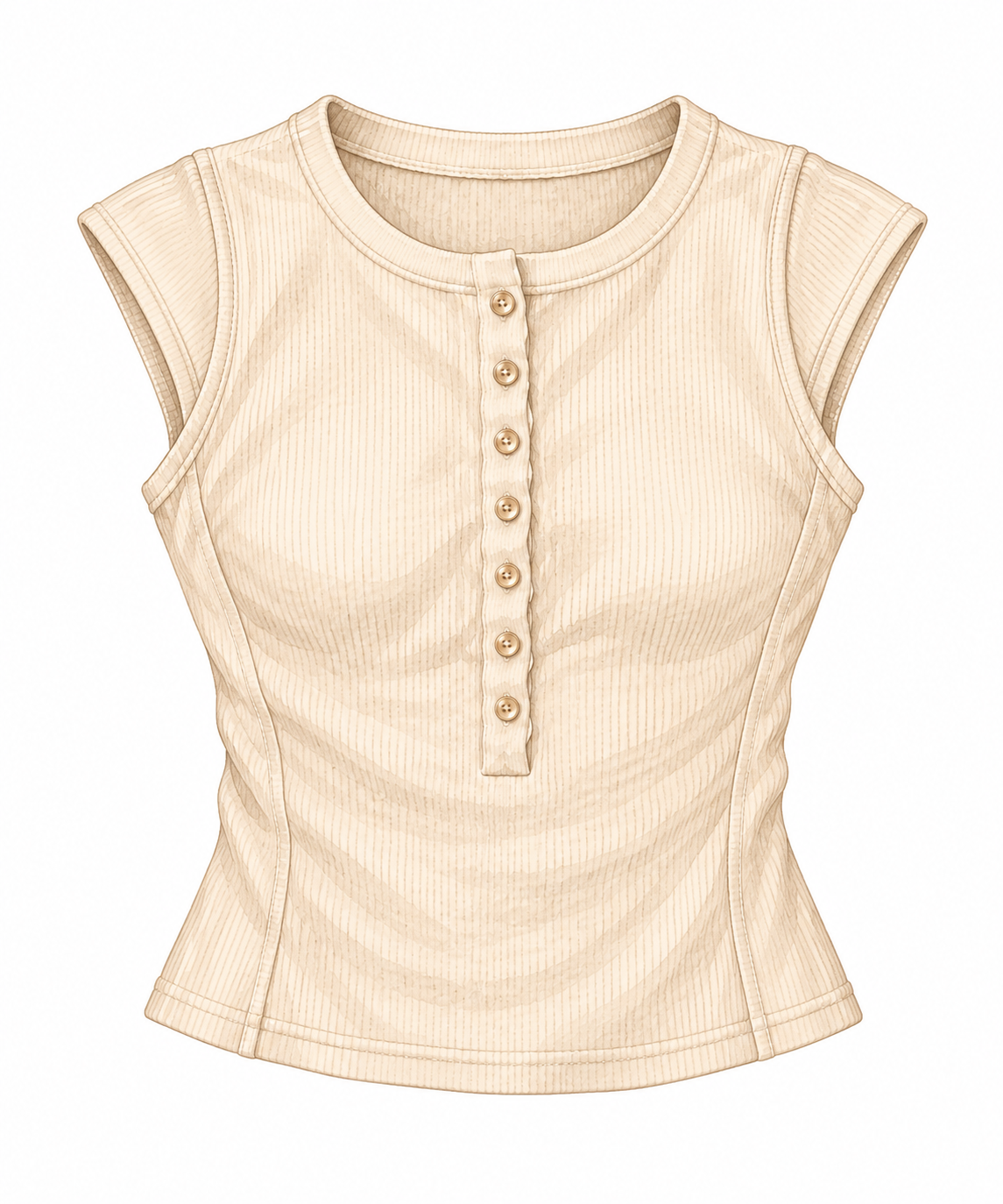 madlyn button down tee - tan