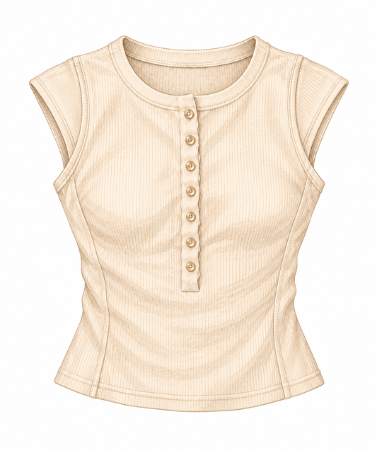madlyn button down tee - tan