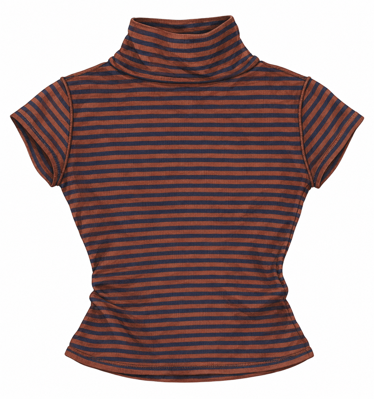 striped mock neck