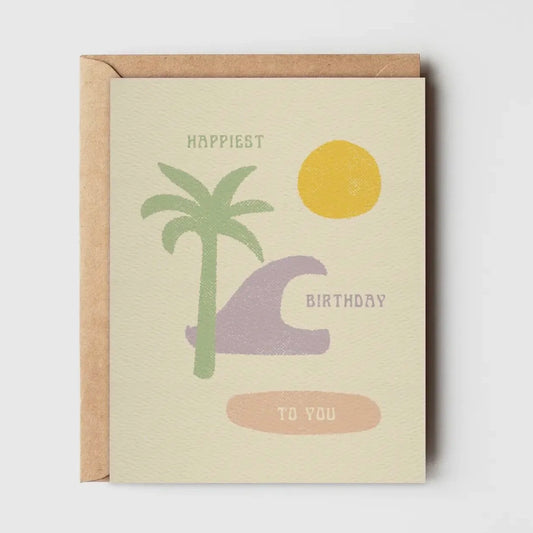 happy birthday tropical card