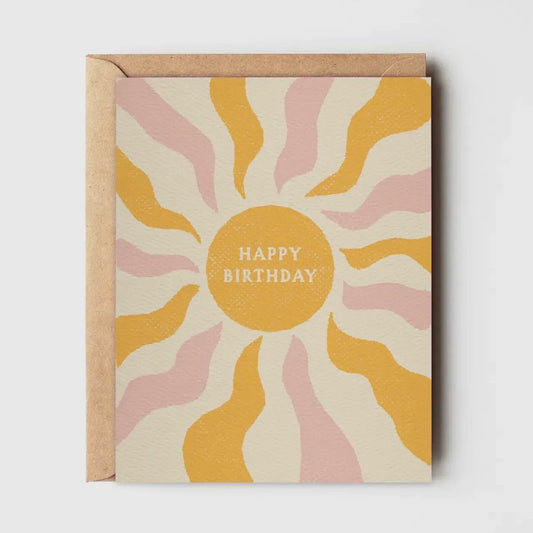 happy birthday rays card