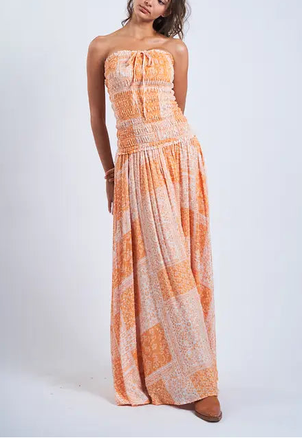 orange paisley maxi