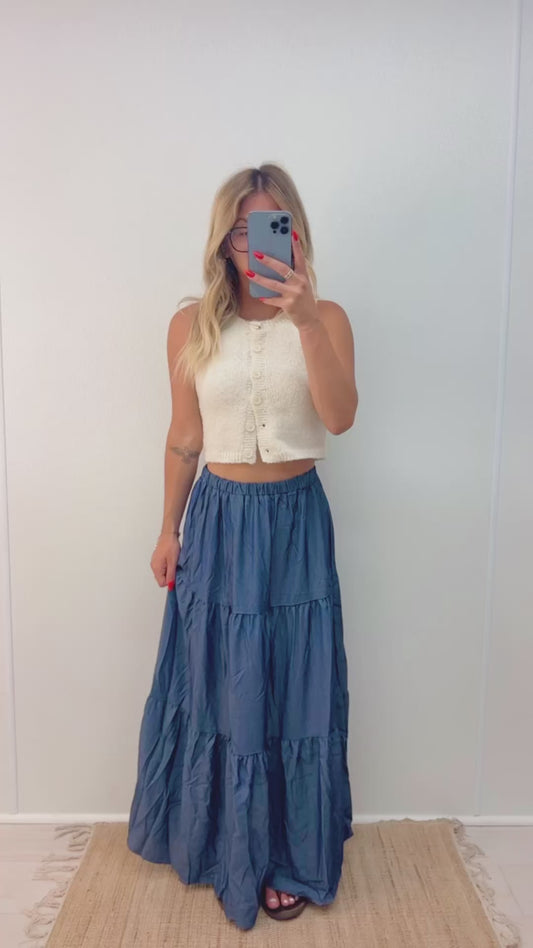 grayce tiered maxi skirt