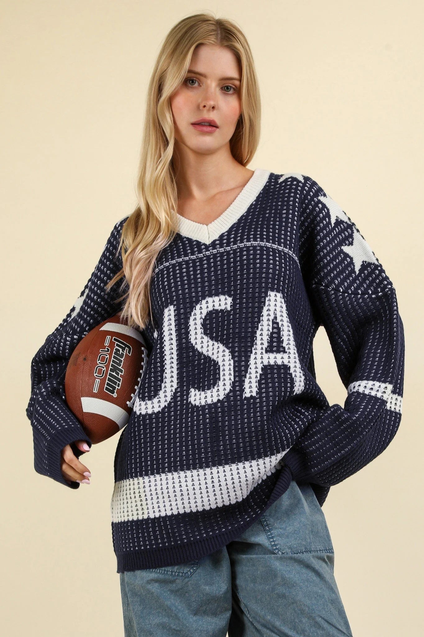 usa sweater - blue